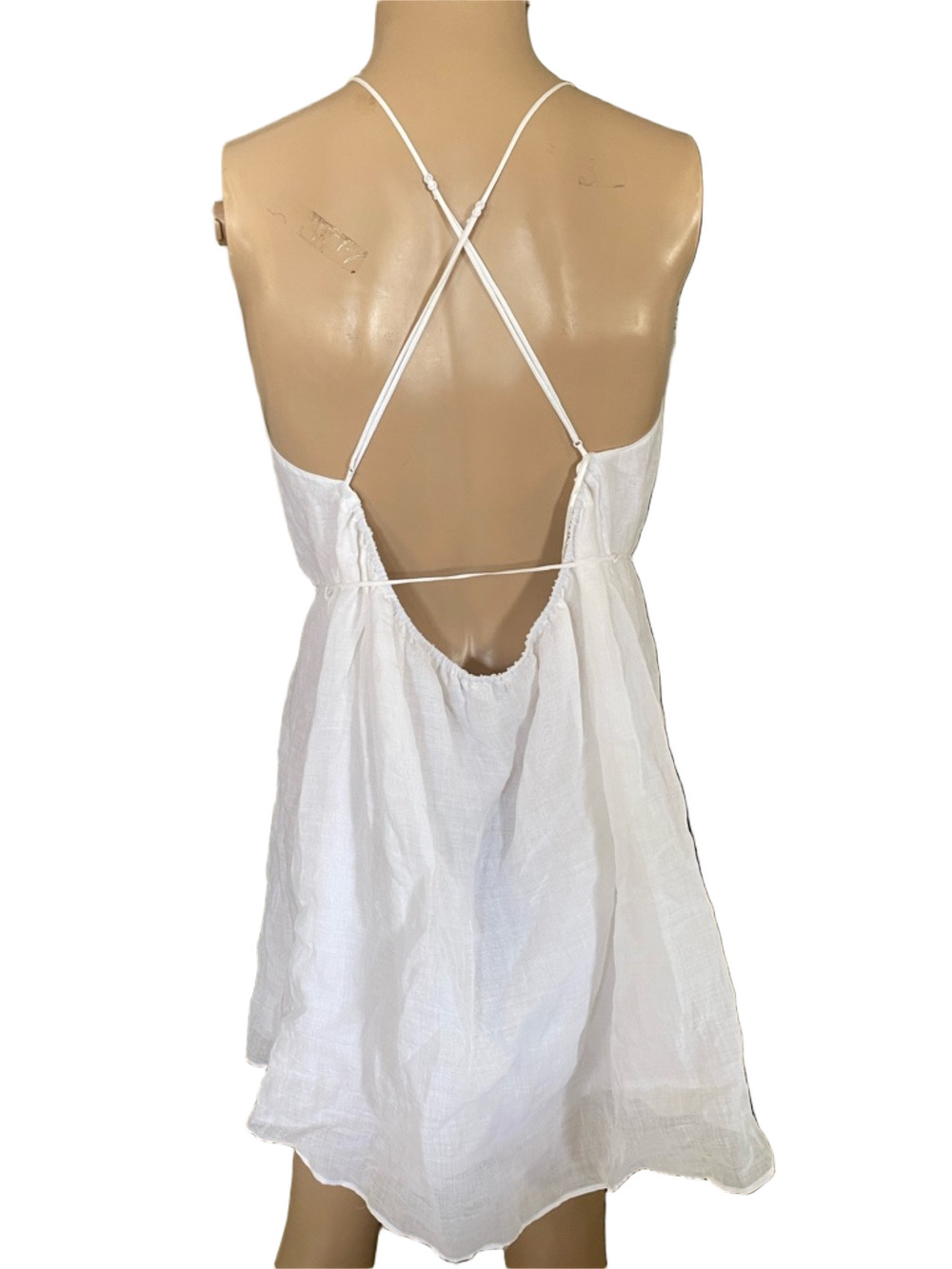 Banana Republic White Halter Dress with Tie Detail